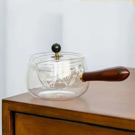 Semi-automatic Rotary Heat-resistant Glass Teapot Lazy Tea Making
