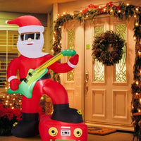 5FT Black Guitar Old Man, 4 LED 210D Polyester Christmas Inflatable Decoration