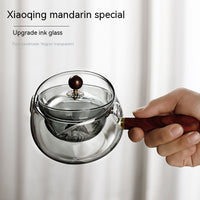 Semi-automatic Rotary Heat-resistant Glass Teapot Lazy Tea Making