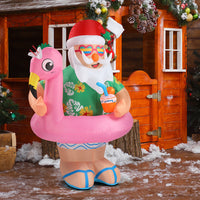 5.9ft Hawaiian Elderly Inflatable Christmas Decoration With 6 LED Lights