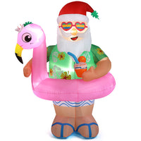 5.9ft Hawaiian Elderly Inflatable Christmas Decoration With 6 LED Lights