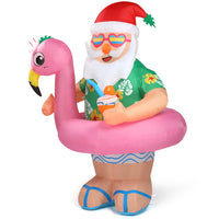 5.9ft Hawaiian Elderly Inflatable Christmas Decoration With 6 LED Lights