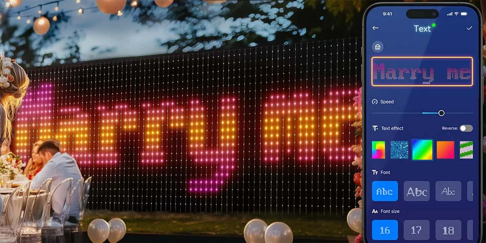 400-800 LED RGB Smart Curtain Party Lights with Music,App Controls and Remote