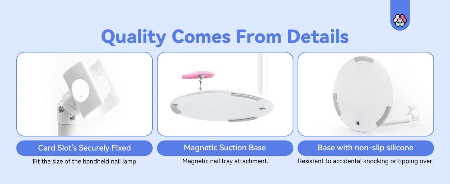 Magnetic Stand LCD Screen Timer Modes Portable Mini Nail Dryer Gel Nails Light