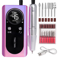 Rechargeable Nail Drill Machine with LCD Low Noise Professional Nail Polish Sander