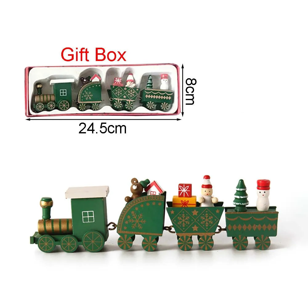 Christmas Wood Train Decoration and Christmas Ornaments With Moving Train