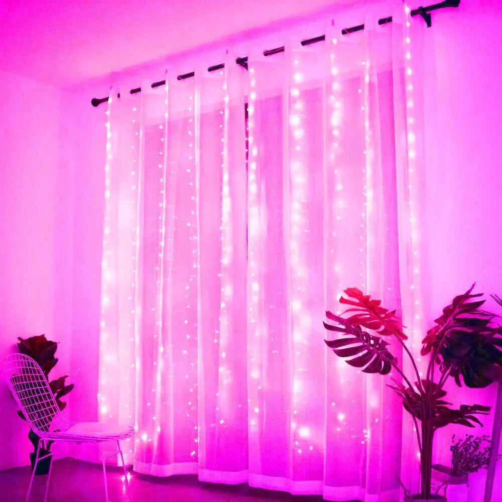 USB Power Curtain LED Light String Christmas Decoration for Hoem Bedroom