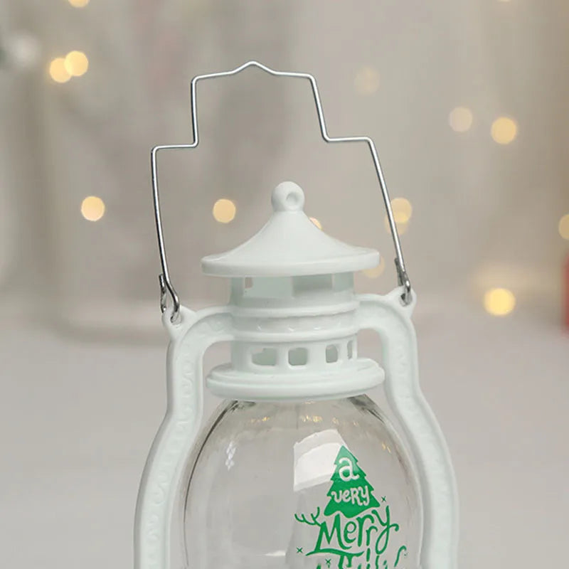 Portable LED Christmas Santa Claus Snowman Lanterns Indoor Decor Lights Battery Powered