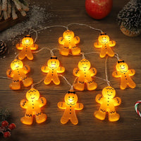 Christmas LED String Light Santa Claus Gingerbread Man Xmas Tree Ornament