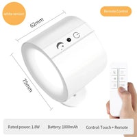Led Double Head Wall Sconces light Touch Control Remote 360 Rotatable 3 Color Modes Wall Light