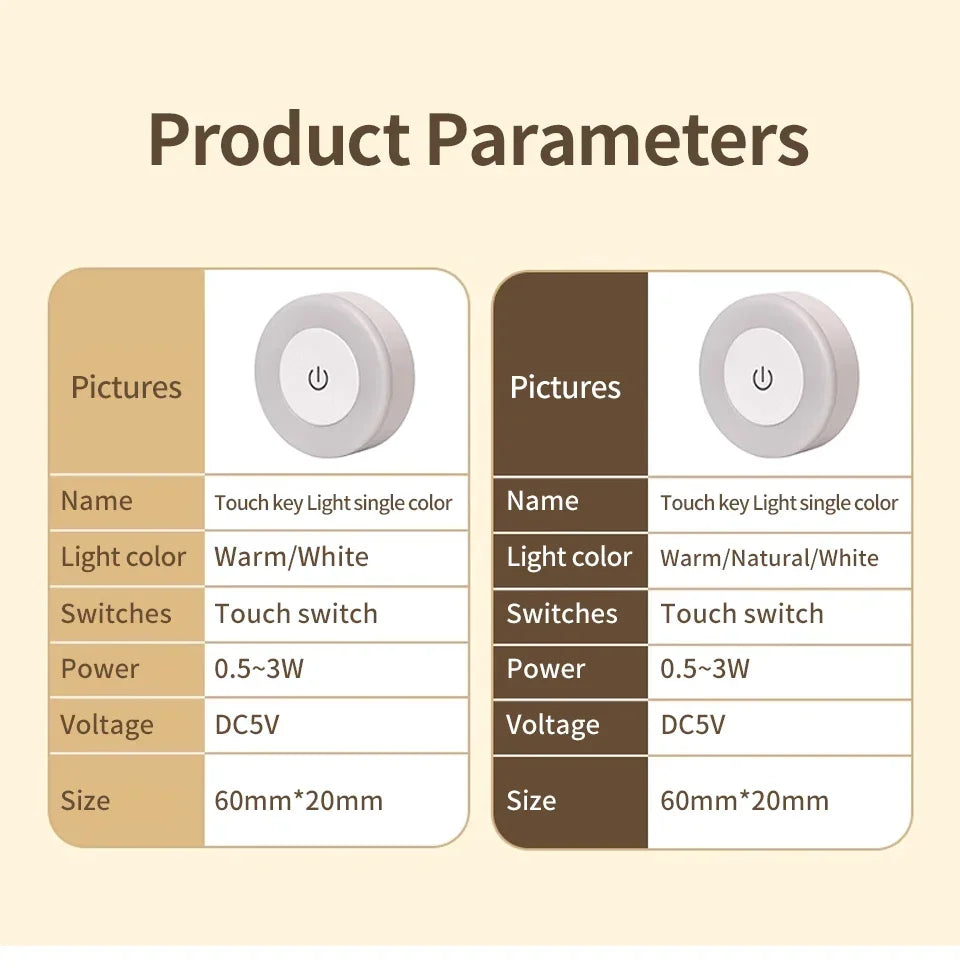 Rechargeable Night Light with Touch Switch Dimmable Magnetic Book Light