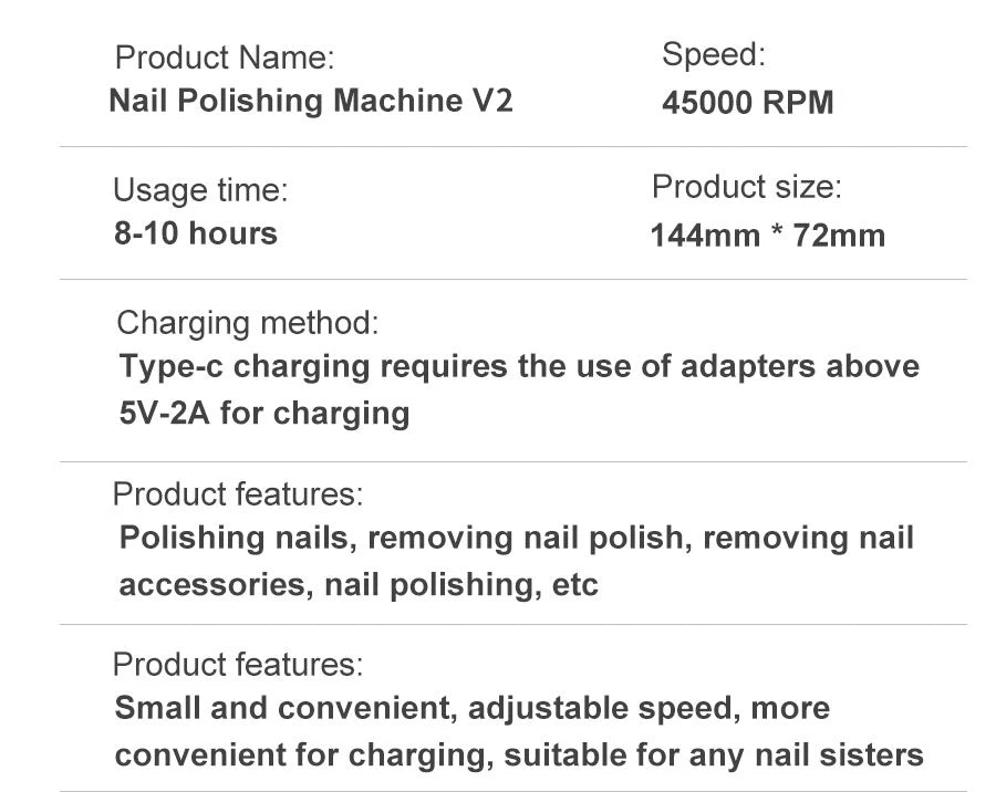 Rechargeable Nail Drill Machine with LCD Low Noise Professional Nail Polish Sander