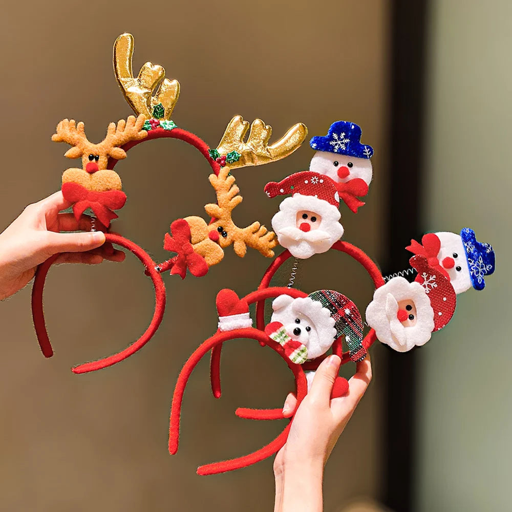 5-Pack Christmas Elements Hairband Set for Cute Girls
