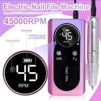Rechargeable Nail Drill Machine with LCD Low Noise Professional Nail Polish Sander