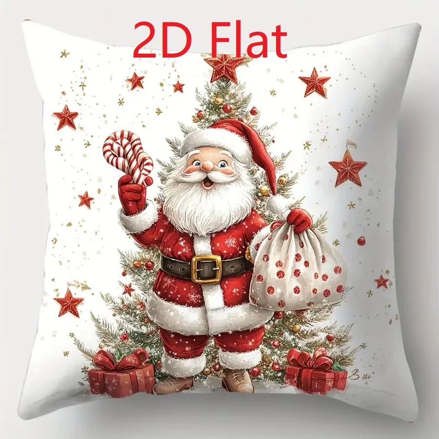 1pcs 2D Christmas Pillow Cover Xmas Party Decoration