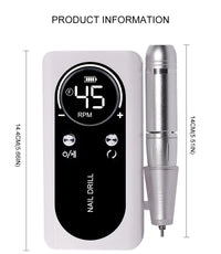 Rechargeable Nail Drill Machine with LCD Low Noise Professional Nail Polish Sander