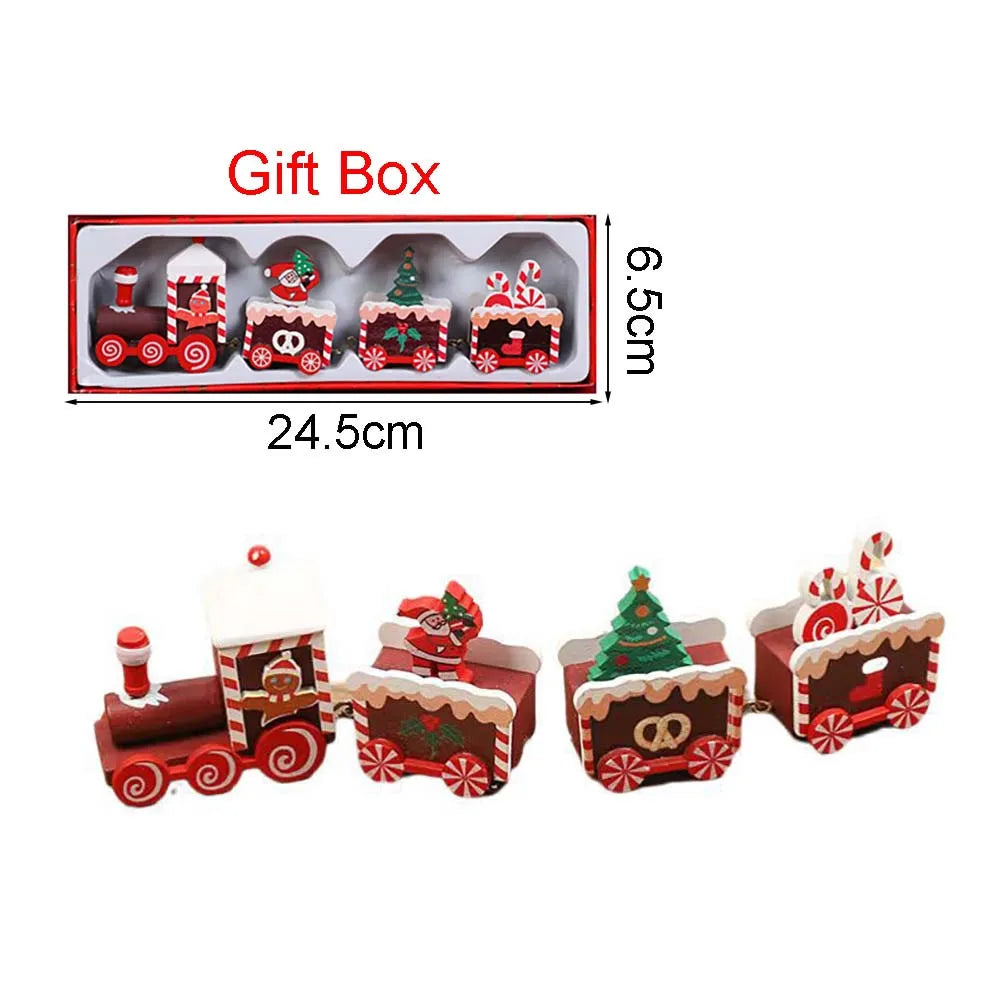 Christmas Wood Train Decoration and Christmas Ornaments With Moving Train
