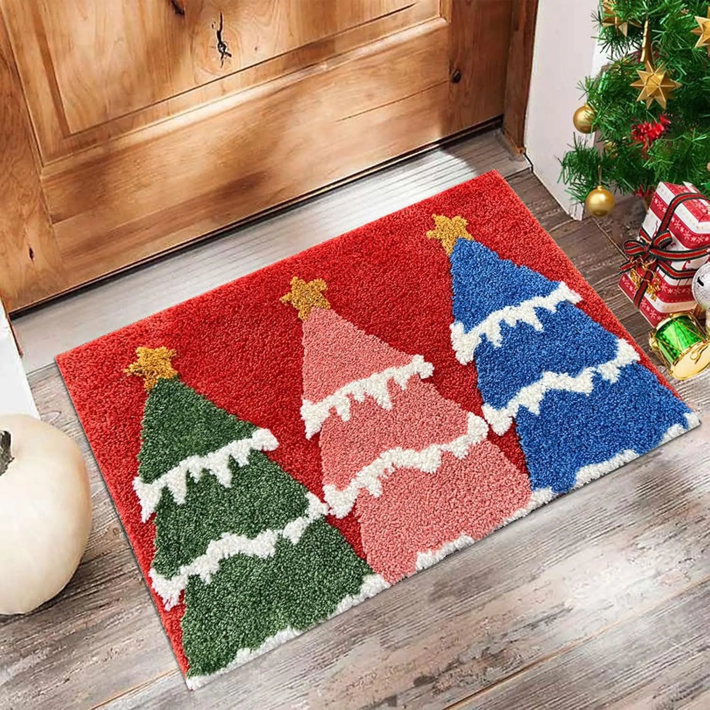 Christmas Door Mat Red Santa Claus Outdoor and indoor Gingerbread Man Carpet