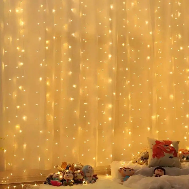 USB Power Curtain LED Light String Christmas Decoration for Hoem Bedroom