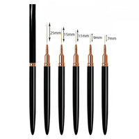 Nail Brush Pen 5pcs/set Nail Art Liner Brushes Set Elongated Striping Drawing Professional