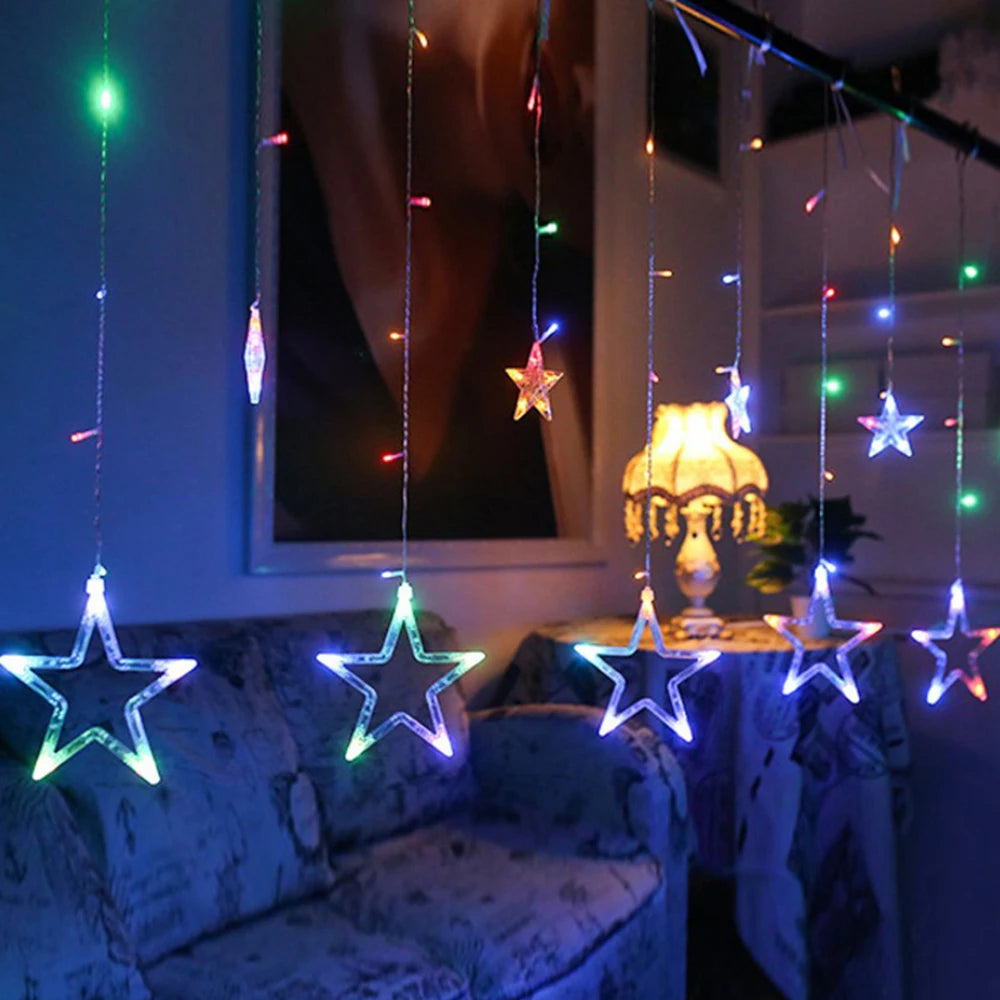 LEDs Christmas Lights For Home Bedroom Window Outdoor Party Holiday Decoration