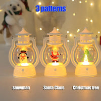 Portable LED Christmas Santa Claus Snowman Lanterns Indoor Decor Lights Battery Powered
