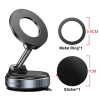 Car Phone Magnetic Stand Holder Mechanical Vacuum Suction Cup Rotate 360°