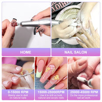 Rechargeable Nail Drill Machine with LCD Low Noise Professional Nail Polish Sander