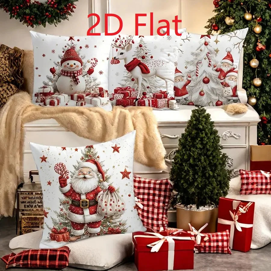 1pcs 2D Christmas Pillow Cover Xmas Party Decoration