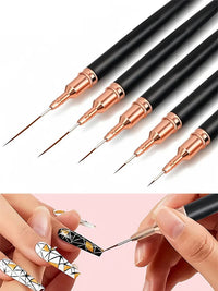 Nail Brush Pen 5pcs/set Nail Art Liner Brushes Set Elongated Striping Drawing Professional