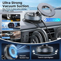 Car Phone Magnetic Stand Holder Mechanical Vacuum Suction Cup Rotate 360°