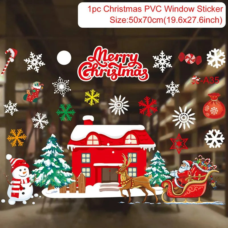 Christmas Window Sticker Merry Christmas Decorations For Home