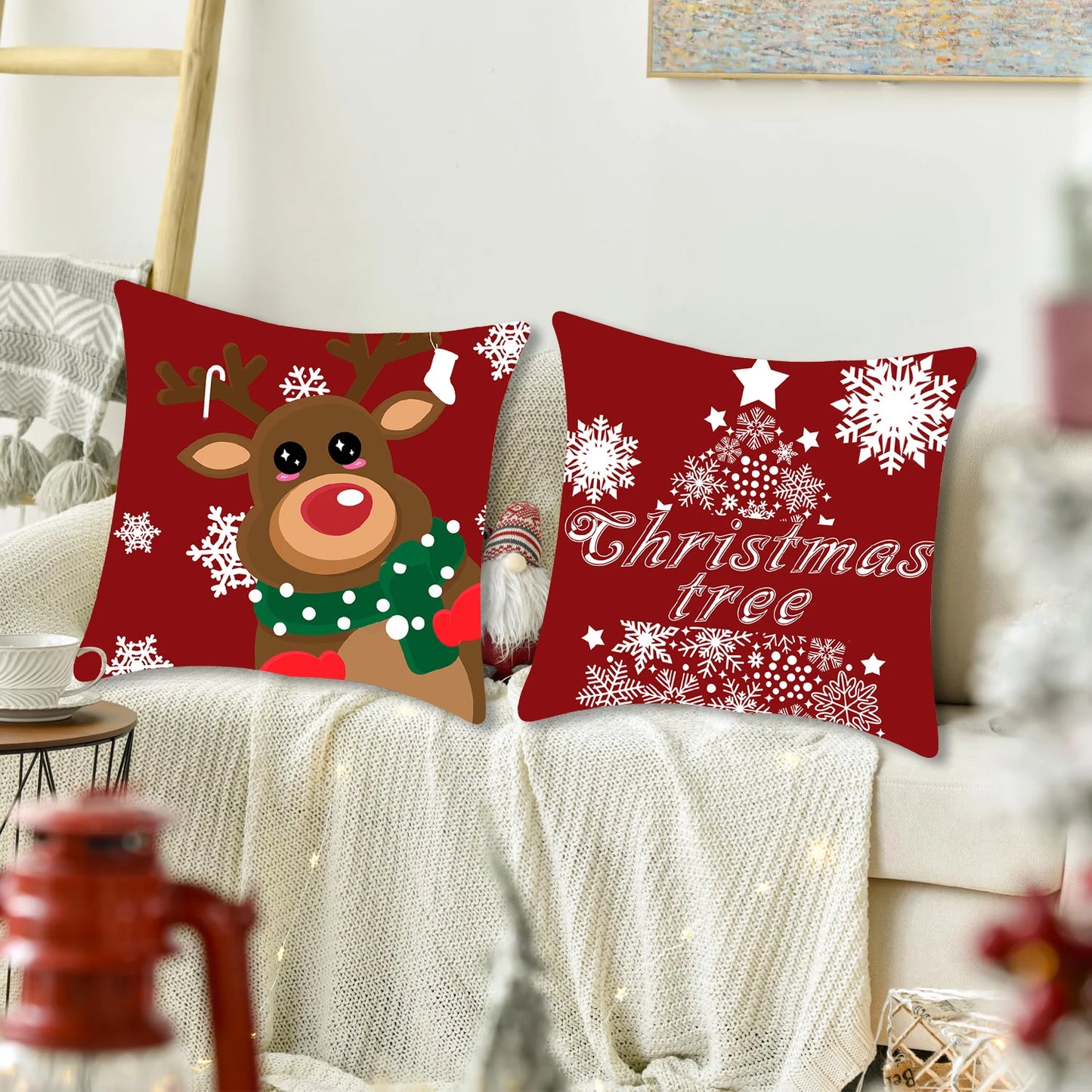 1pcs 2D Christmas Pillow Cover Xmas Party Decoration