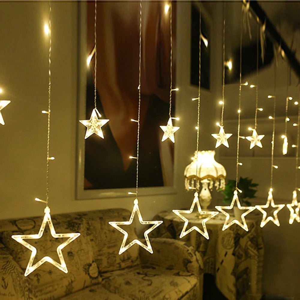 LEDs Christmas Lights For Home Bedroom Window Outdoor Party Holiday Decoration