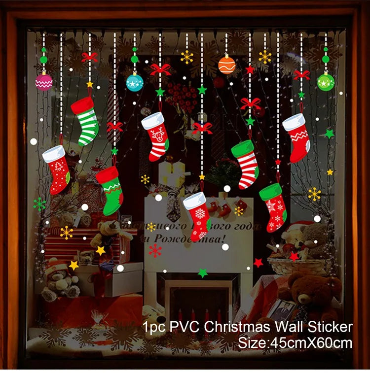 Christmas Window Sticker Merry Christmas Decorations For Home