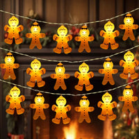 Christmas LED String Light Santa Claus Gingerbread Man Xmas Tree Ornament