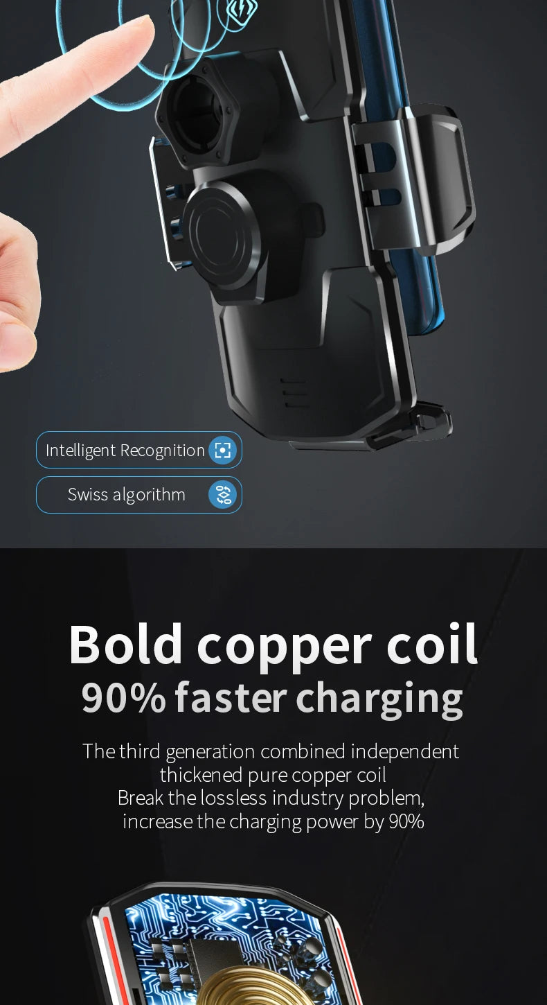 Magnetic Car Phone Holder  Wireless Fast Charger Infrared Induction Air Vent Bracket