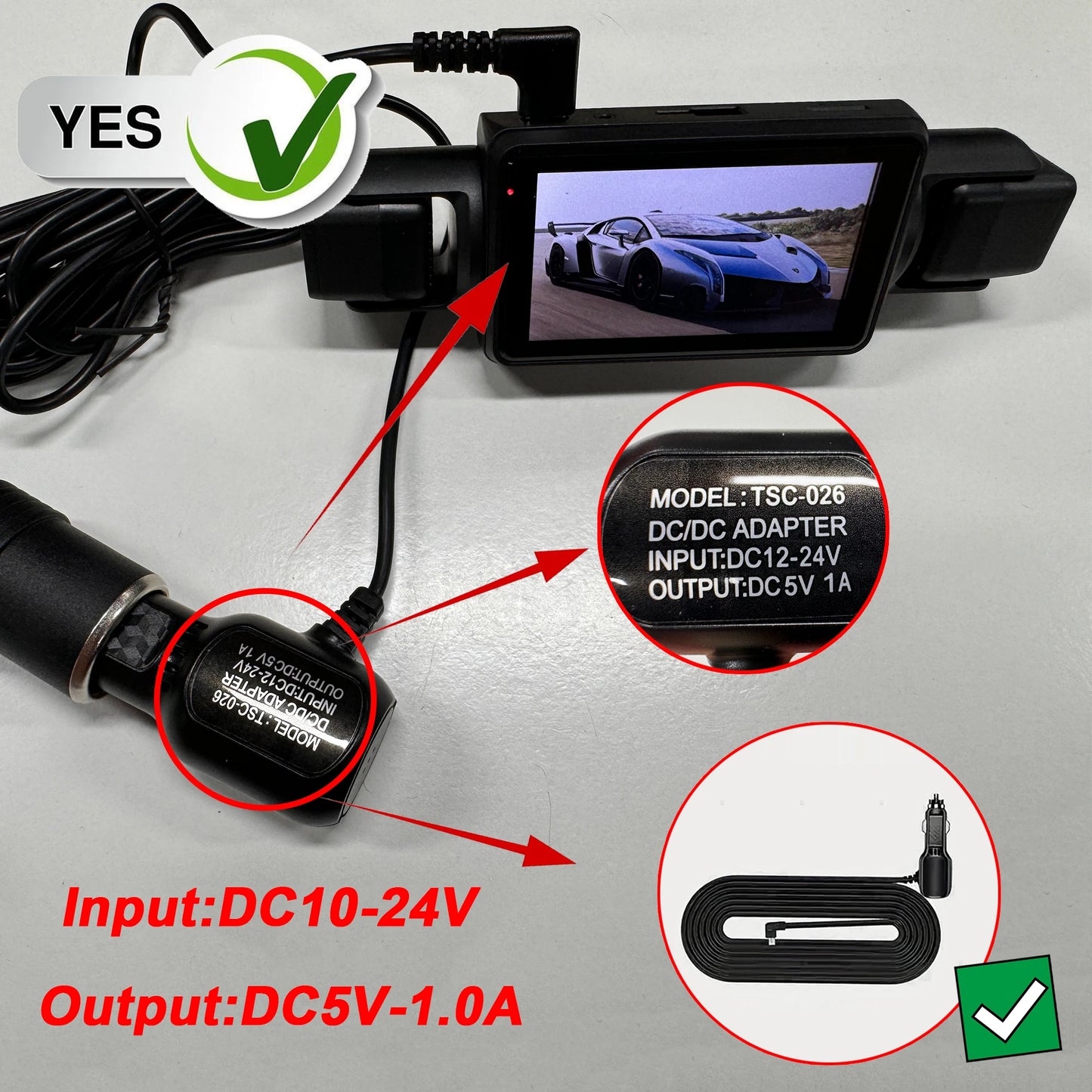 Car Dash Cam 4 Channel Black Box WiFi Driving  HD Camera