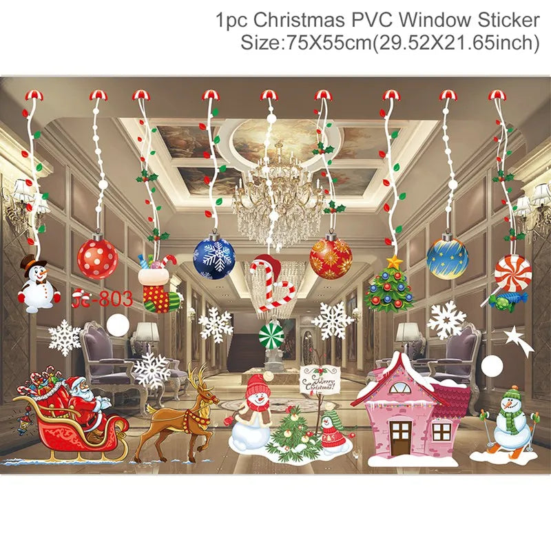 Christmas Window Sticker Merry Christmas Decorations For Home