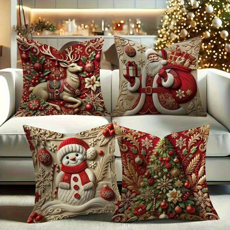 1pcs 2D Christmas Pillow Cover Xmas Party Decoration