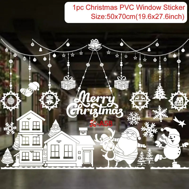 Christmas Window Sticker Merry Christmas Decorations For Home