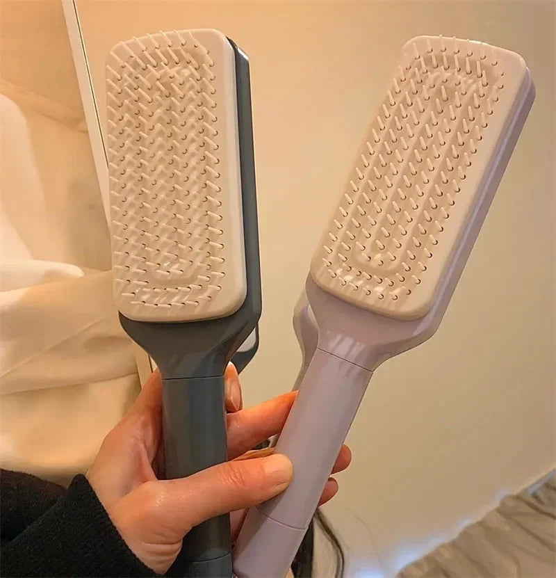 Telescopic Massage Cleaning Anti-static Rotatable Self Cleaning Hair Brush