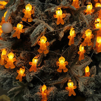 Christmas LED String Light Santa Claus Gingerbread Man Xmas Tree Ornament