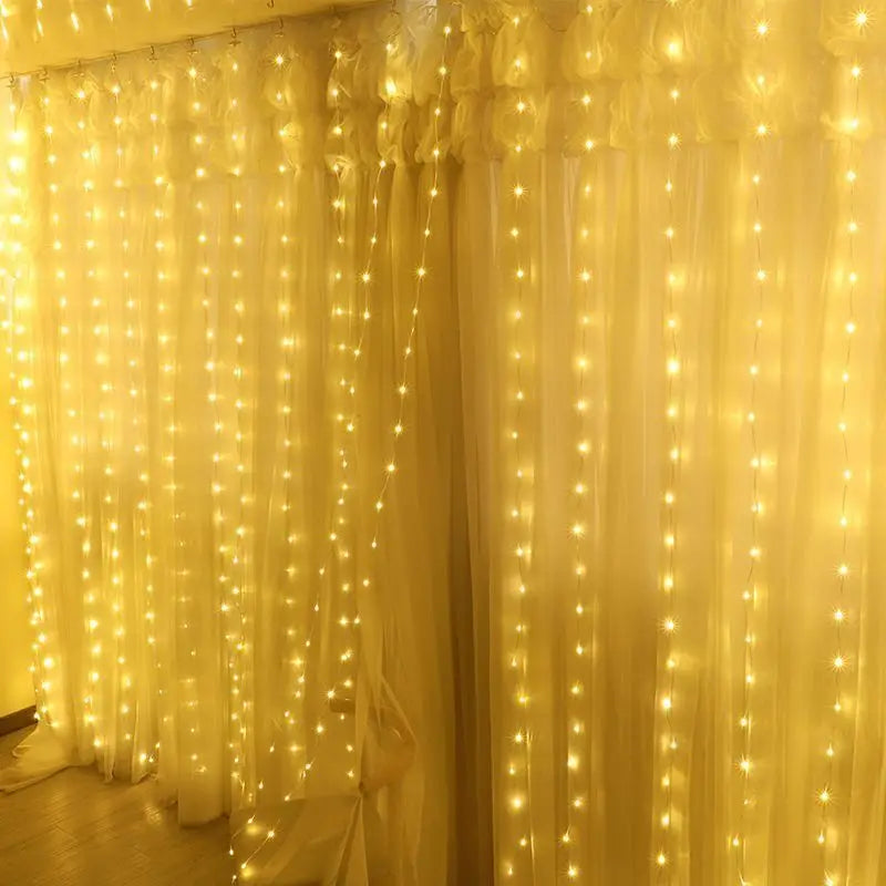 USB Power Curtain LED Light String Christmas Decoration for Hoem Bedroom