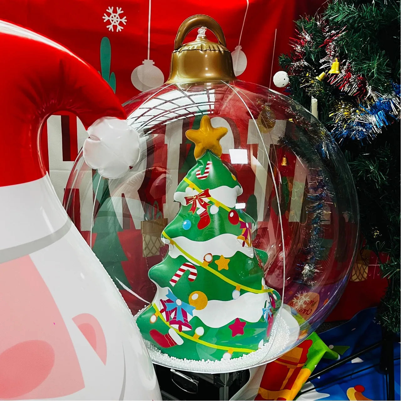 Inflatable Christmas Balls Xmas Style: Outdoor Yard Festive Decor, Party Supplies