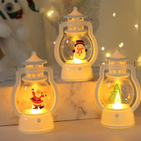Portable LED Christmas Santa Claus Snowman Lanterns Indoor Decor Lights Battery Powered