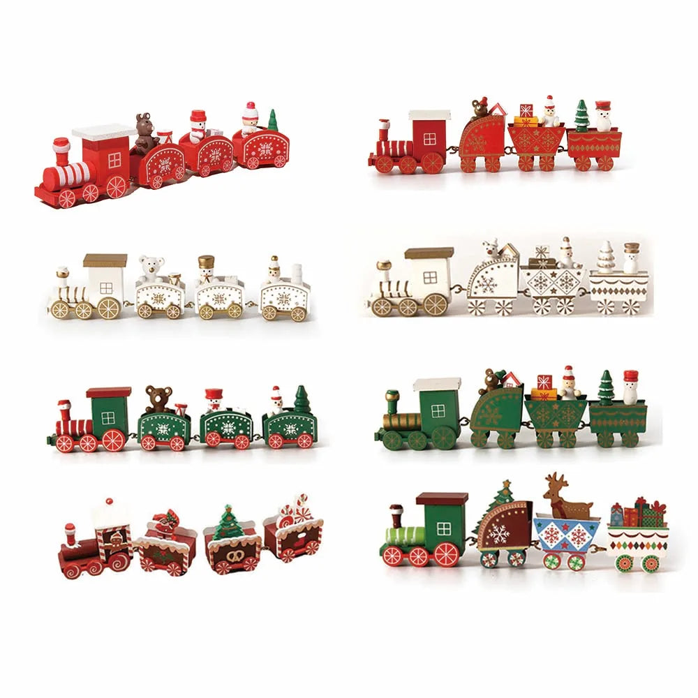 Christmas Wood Train Decoration and Christmas Ornaments With Moving Train