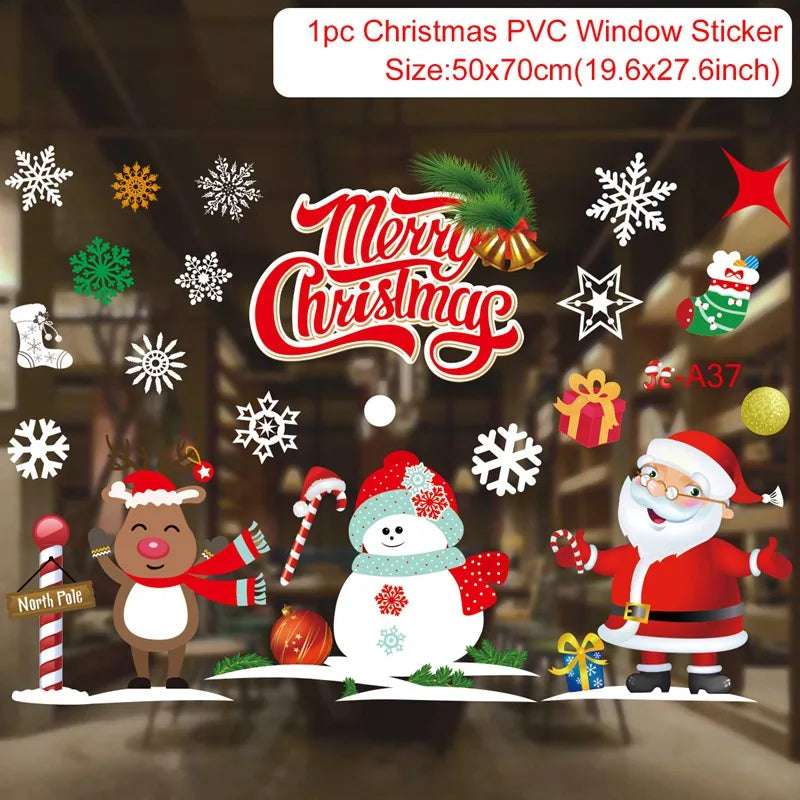 Christmas Window Sticker Merry Christmas Decorations For Home