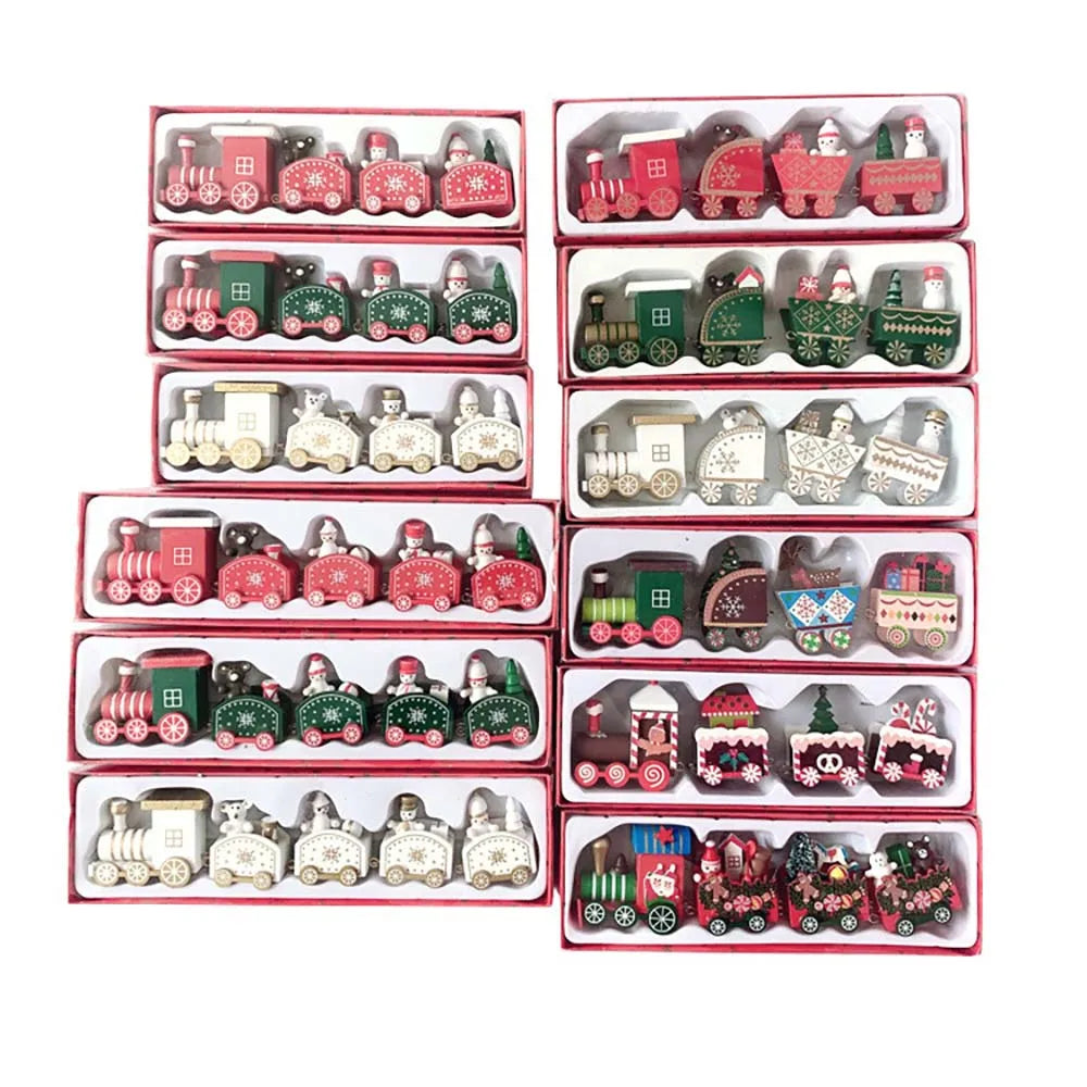 Christmas Wood Train Decoration and Christmas Ornaments With Moving Train
