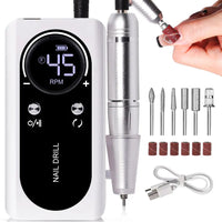 Rechargeable Nail Drill Machine with LCD Low Noise Professional Nail Polish Sander